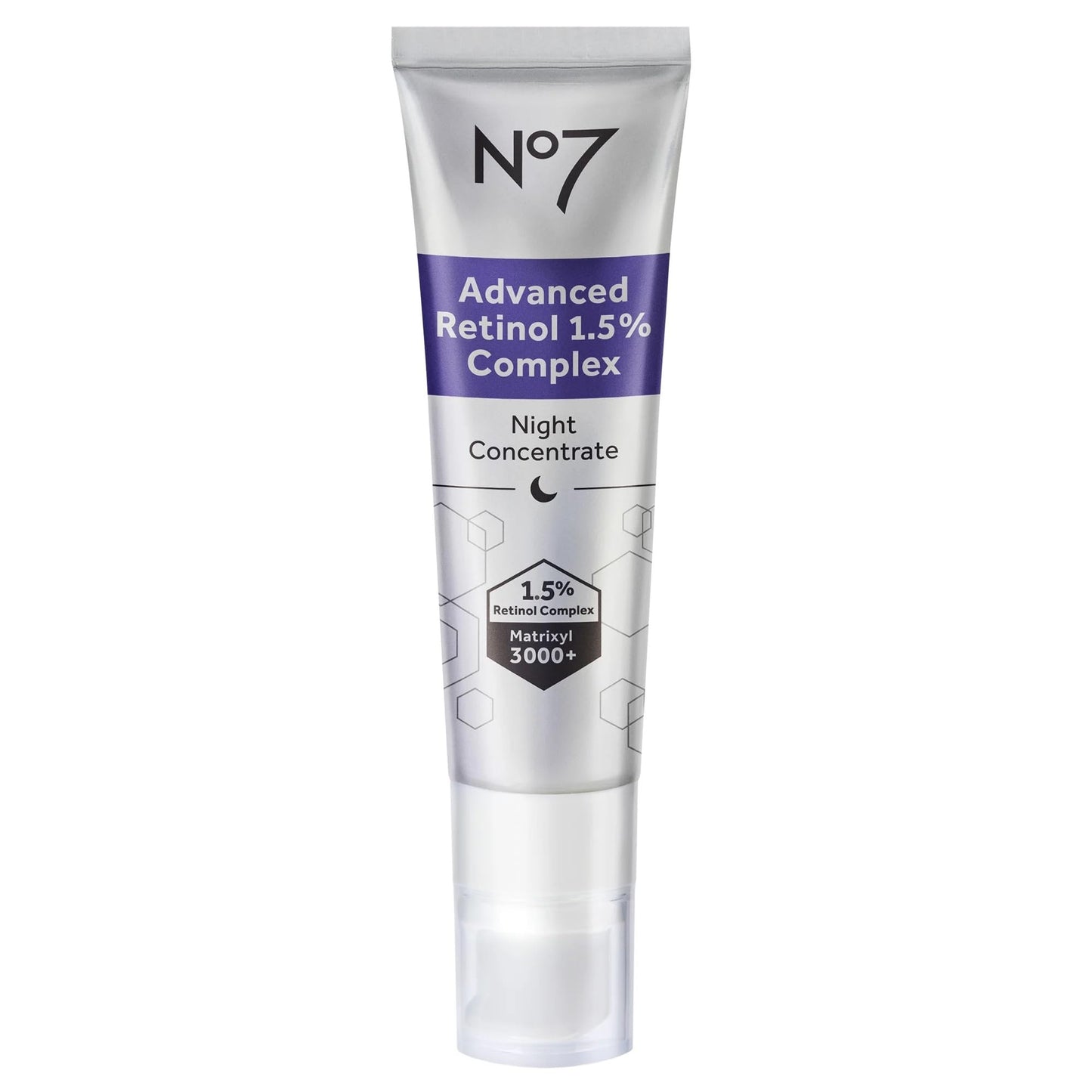 No7 Advanced Retinol Complex Night Concentrate - Slow Release Retinol Serum Complex + Peptide Matrixyl 3000+ Boosted Overnight Anti-Aging Retinol Concentrate for Smoother Softer Skin (1oz)